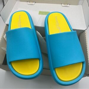 Women's Blue and Yellow Sandals